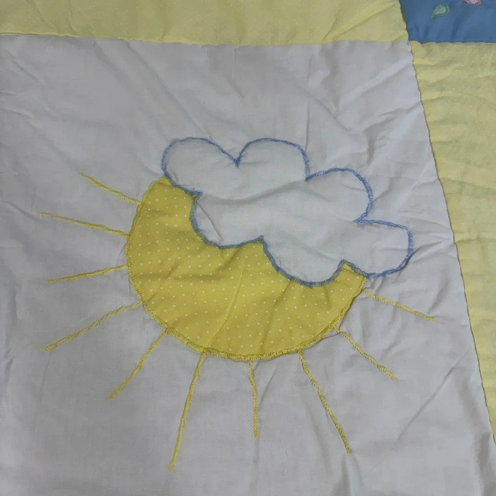 Baby Togs Vintage Bo Peep Sheep Nursery Quilt Blanket Pastel Applique 35x45